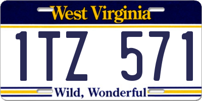 WV license plate 1TZ571