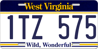 WV license plate 1TZ575
