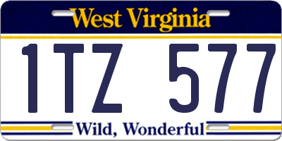 WV license plate 1TZ577