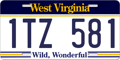 WV license plate 1TZ581