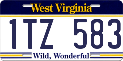 WV license plate 1TZ583