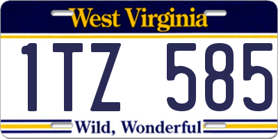 WV license plate 1TZ585