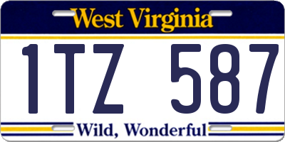 WV license plate 1TZ587