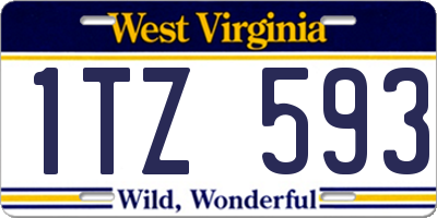 WV license plate 1TZ593