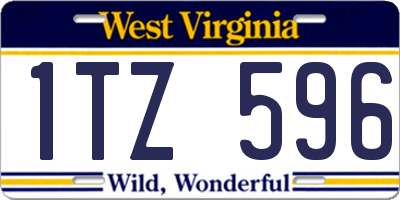 WV license plate 1TZ596