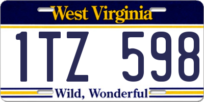 WV license plate 1TZ598