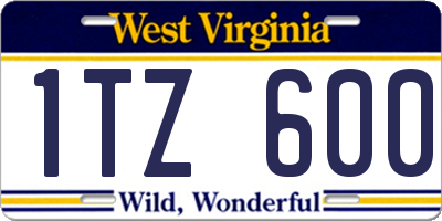 WV license plate 1TZ600