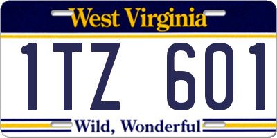 WV license plate 1TZ601