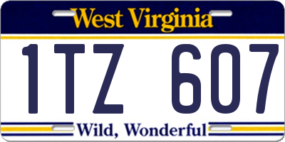WV license plate 1TZ607