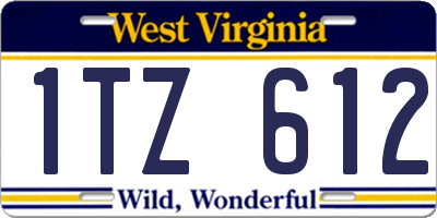 WV license plate 1TZ612