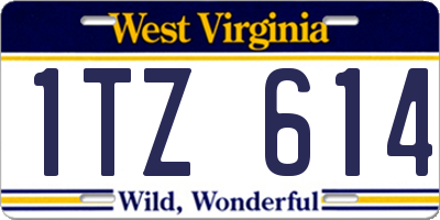 WV license plate 1TZ614