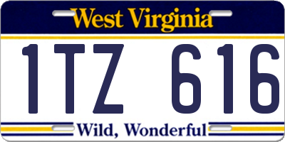 WV license plate 1TZ616