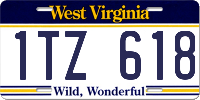 WV license plate 1TZ618