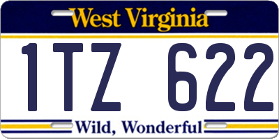 WV license plate 1TZ622