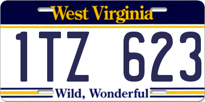 WV license plate 1TZ623