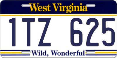 WV license plate 1TZ625
