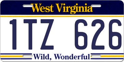 WV license plate 1TZ626