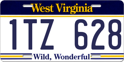 WV license plate 1TZ628