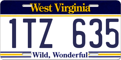 WV license plate 1TZ635