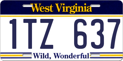 WV license plate 1TZ637