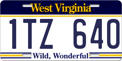 WV license plate 1TZ640