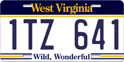 WV license plate 1TZ641