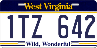 WV license plate 1TZ642