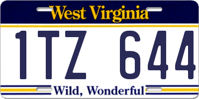 WV license plate 1TZ644