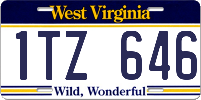 WV license plate 1TZ646