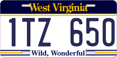WV license plate 1TZ650