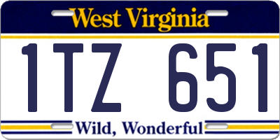 WV license plate 1TZ651