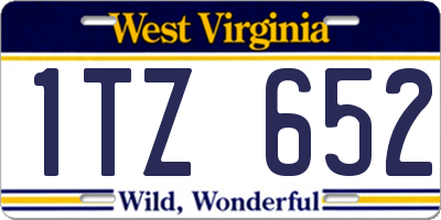 WV license plate 1TZ652