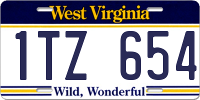 WV license plate 1TZ654