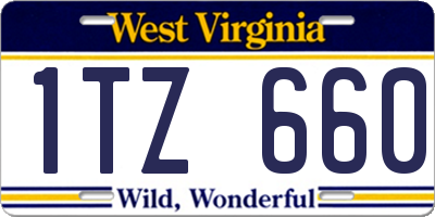 WV license plate 1TZ660