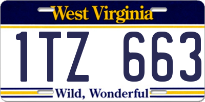 WV license plate 1TZ663