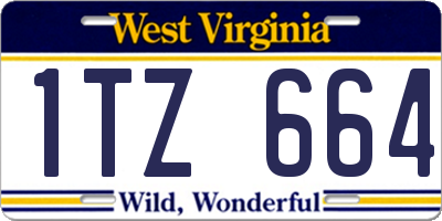 WV license plate 1TZ664