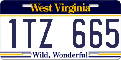 WV license plate 1TZ665