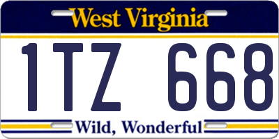 WV license plate 1TZ668