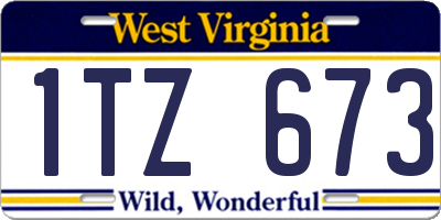WV license plate 1TZ673
