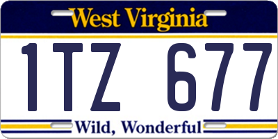 WV license plate 1TZ677