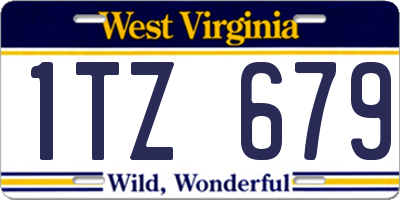 WV license plate 1TZ679