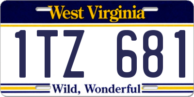WV license plate 1TZ681