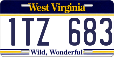 WV license plate 1TZ683