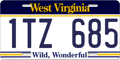 WV license plate 1TZ685