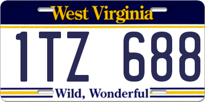 WV license plate 1TZ688