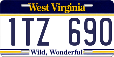WV license plate 1TZ690