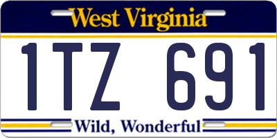WV license plate 1TZ691