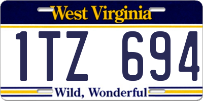 WV license plate 1TZ694