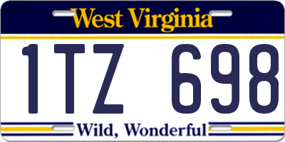 WV license plate 1TZ698
