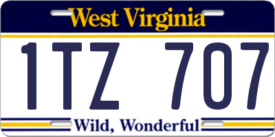 WV license plate 1TZ707